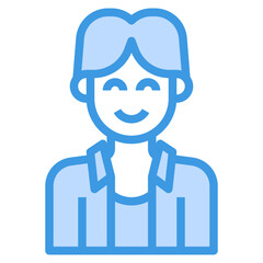 avatar blue outline icon