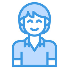 avatar blue outline icon