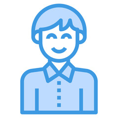 avatar blue outline icon