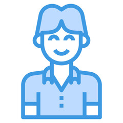 avatar blue outline icon