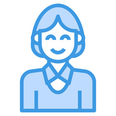 avatar blue outline icon