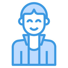 avatar blue outline icon