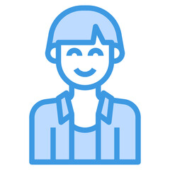 avatar blue outline icon