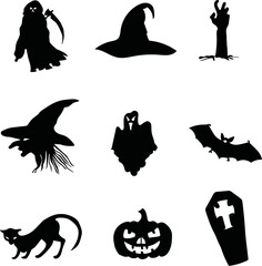 Halloween Silhouette Vector Bundle