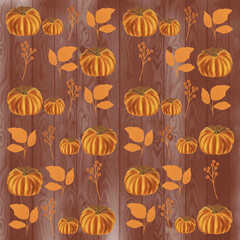Fototapeta na wymiar seamless pattern with pumpkins