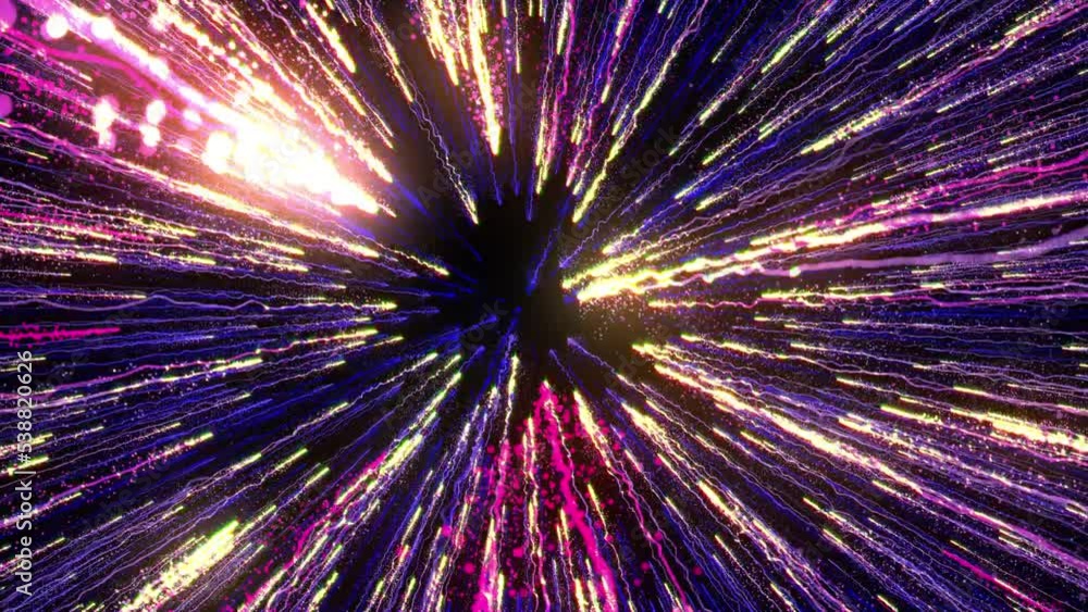 Aufkleber bright multi-colored particles fill the space with jets of energy and light. shiny colorful abstract