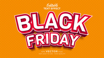 Editable text style effect - black friday promo 3d text effects style illustration