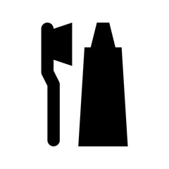 Toothbrush and Toothpaste Vector Icon
