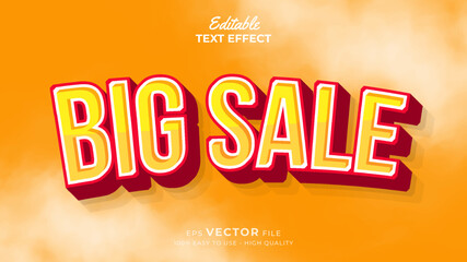 Editable text style effect - big sale promo 3d text effects style illustration
