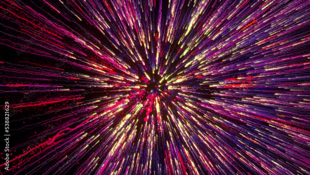 Aufkleber bright multi-colored particles fill the space with jets of energy and light. shiny colorful abstract