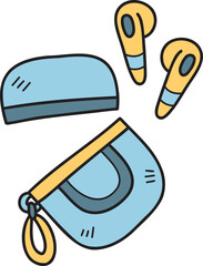 Hand Drawn wireless headphones illustration