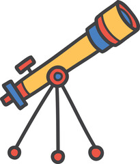 Hand Drawn cute binoculars star illustration