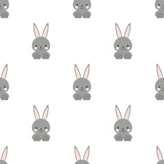 Rabbit doll seamless background texture.