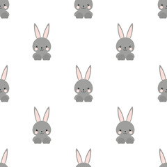 Rabbit doll seamless background texture.