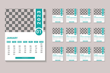 2023 creative and modern calendar design template