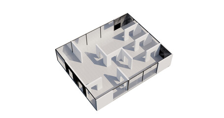 3d render of a modern building