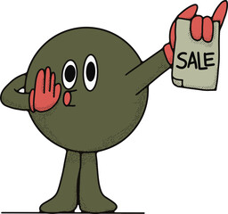 Sale Sign Character