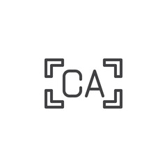 Creative auto camera setting line icon