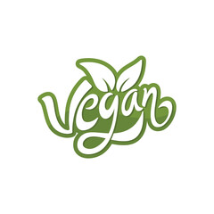 Vegan vector illustration with leaves