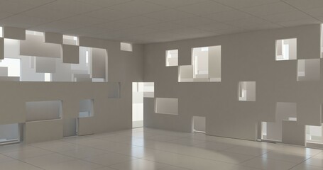 3d render of a modern building