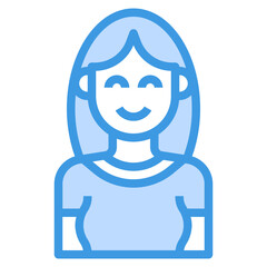 avatar blue outline icon