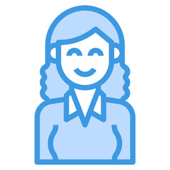 avatar blue outline icon