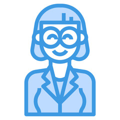 avatar blue outline icon