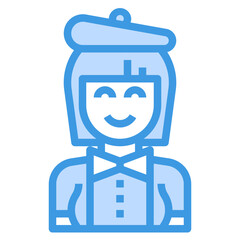 avatar blue outline icon