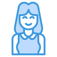 avatar blue outline icon