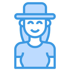 avatar blue outline icon