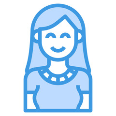 avatar blue outline icon