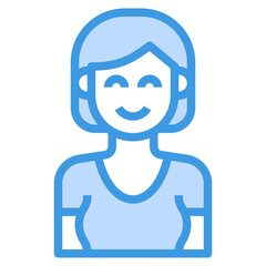 avatar blue outline icon