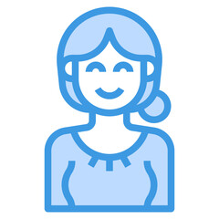 avatar blue outline icon