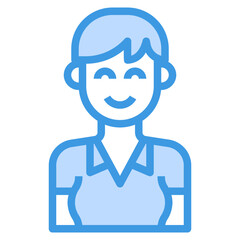 avatar blue outline icon