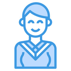 avatar blue outline icon
