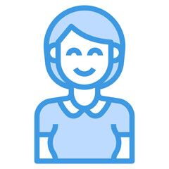 avatar blue outline icon