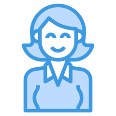avatar blue outline icon