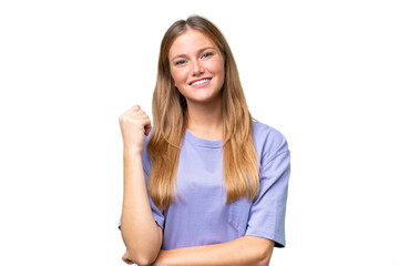 Young beautiful woman over isolated background laughing