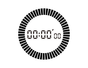 Digital numerals. Vector illustration of a clock face.