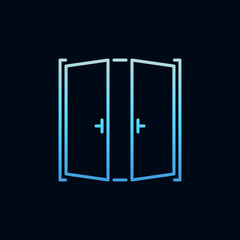 Open Doors vector concept colorful thin line icon
