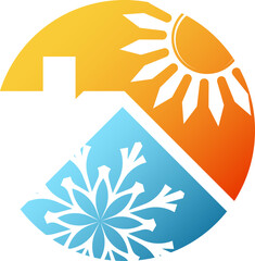 Air conditioner symbol sun and snowflake. Heating and home heating