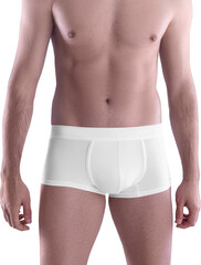 Mockup of white brief boxers for men, trunks png, cotton underwear