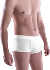 Mockup of white brief boxers for men, trunks png, cotton underwear