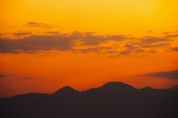 Beautiful sunset colors over the mountains