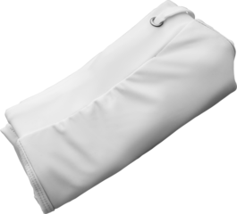 Mockup of white swimming trunks png, folded boxers with a tag, label