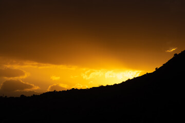 sunset over the mountains