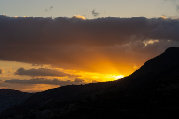 sunset in the mountains