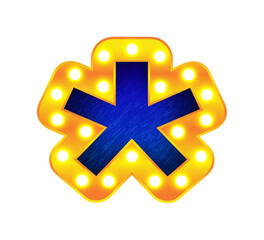 Obraz premium star retro cinema light bulb sign alphabet