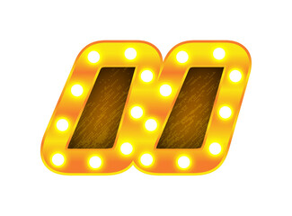 double retro cinema light bulb sign alphabet