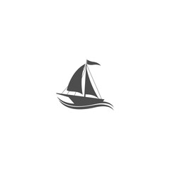Sailboat icon logo design illustration